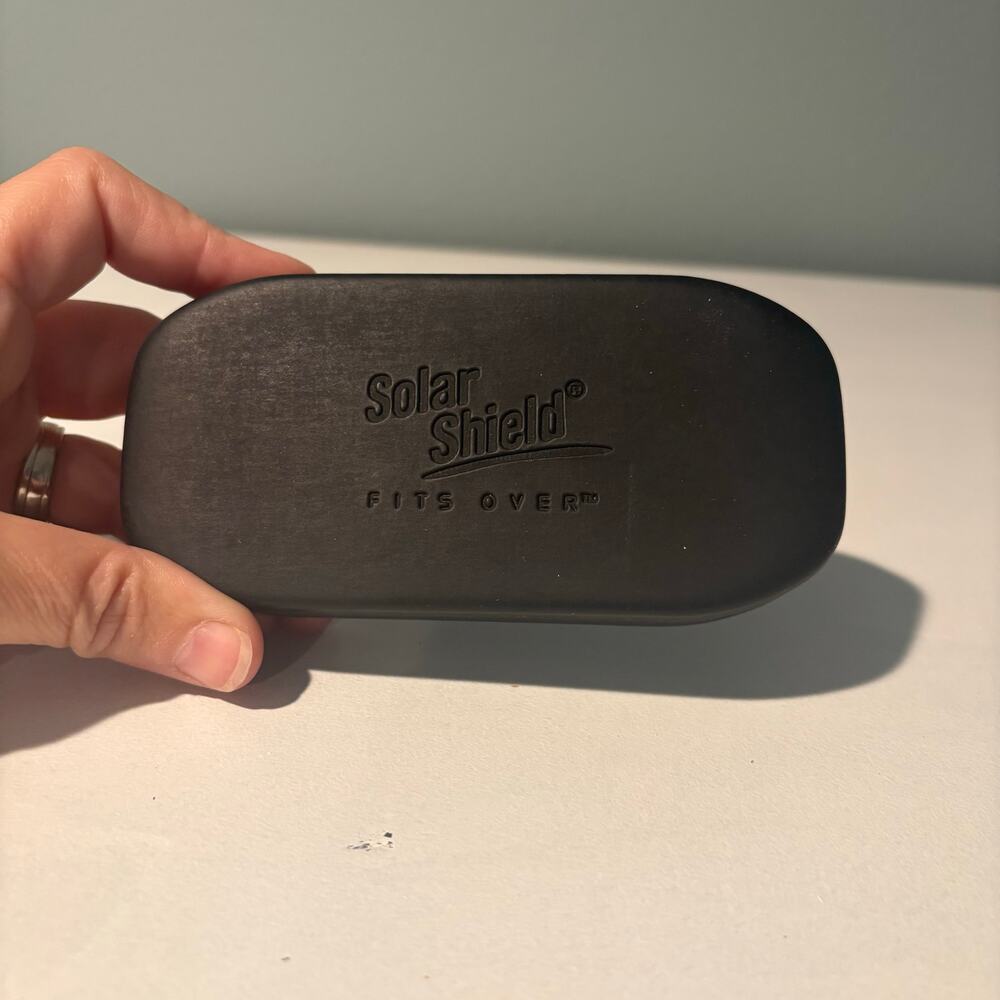 Solar Shield Fits Over Sun Glasses Vintage Tortoise Brown Edged with Case